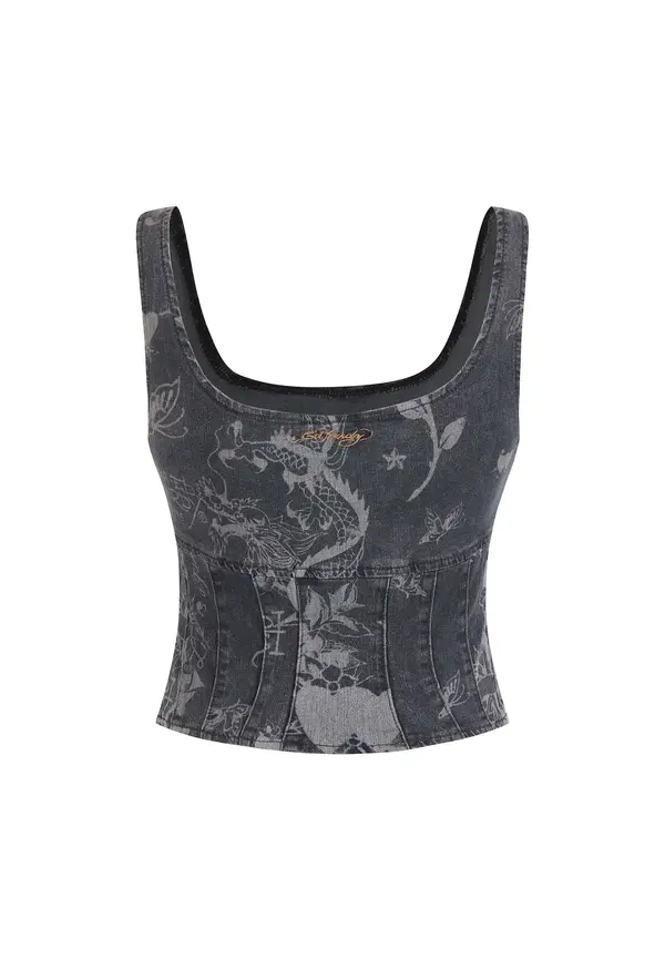 Ed Hardy Ed Hardy Top  dimno modra / moder denim