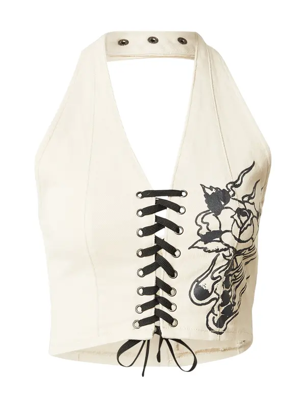 Ed Hardy Ed Hardy Top  ecru / črna