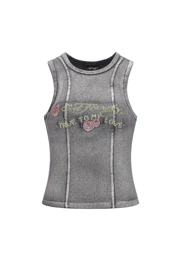 Ed Hardy Ed Hardy Top  pastelno rumena / siva / temno siva / melona