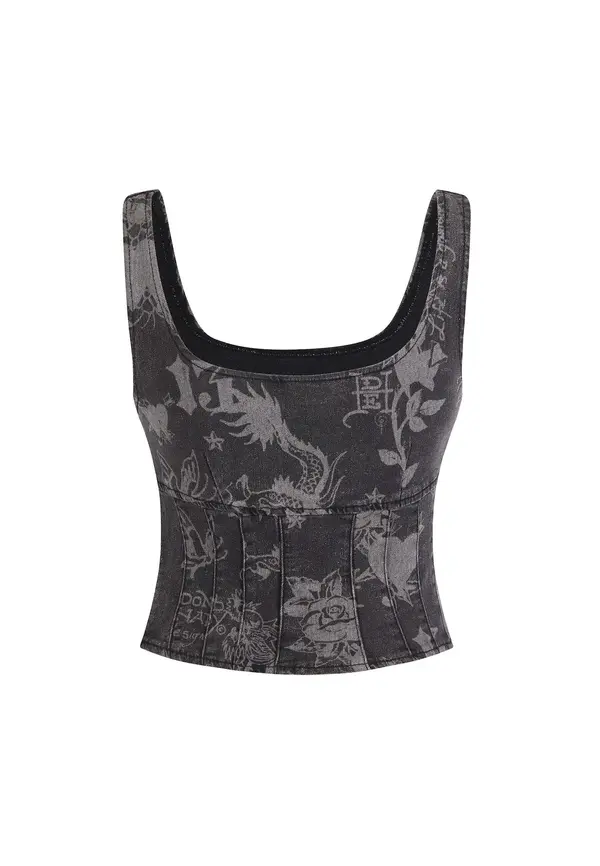Ed Hardy Ed Hardy Top  siva / siv denim