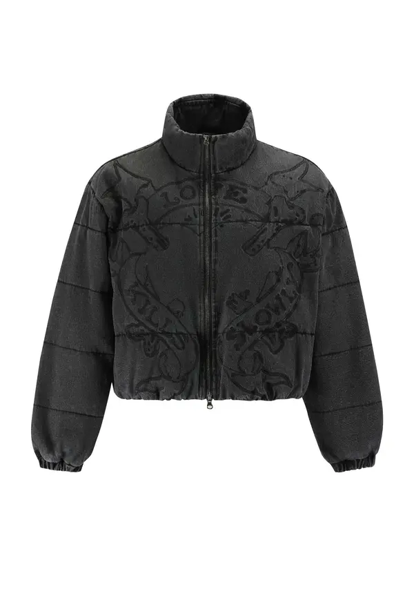 Ed Hardy Ed Hardy Zimska jakna 'Love Kills'  črn denim