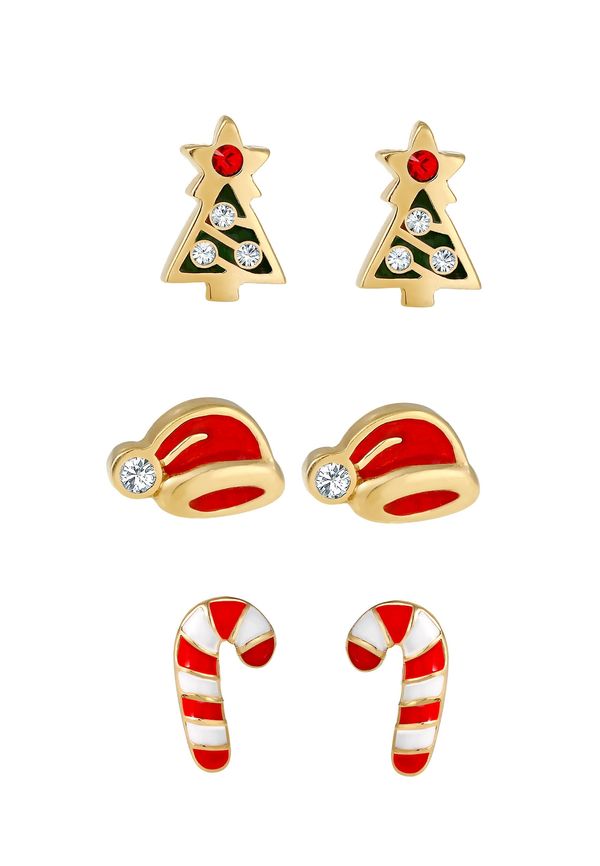 ELLI ELLI Uhani 'Weihnachten'  zlata / zelena / rdeča / bela