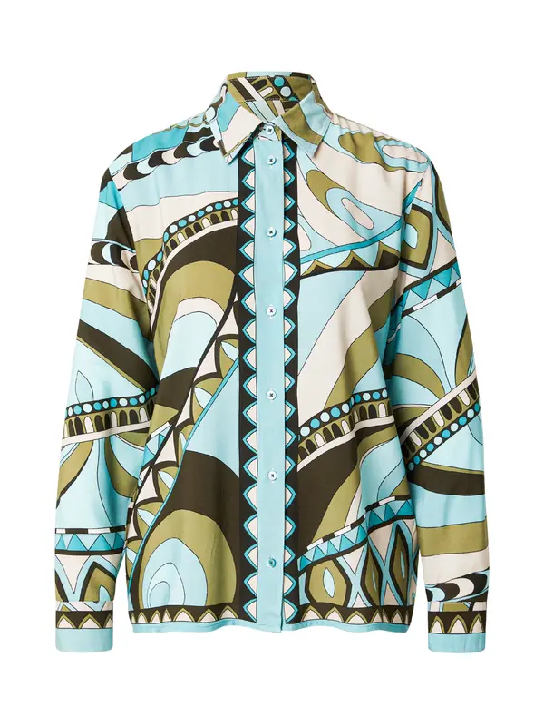 Emily Van Den Bergh Emily Van Den Bergh Bluza  svetlo modra / oliva / temno zelena / bela