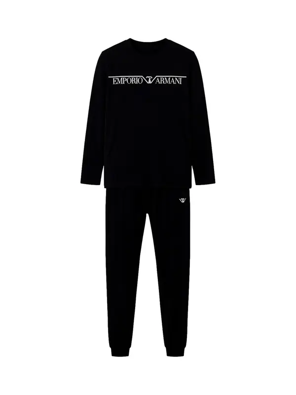 Emporio Armani Emporio Armani Dolga pižama  črna