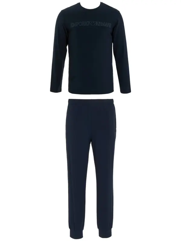 Emporio Armani Emporio Armani Dolga pižama  mornarska