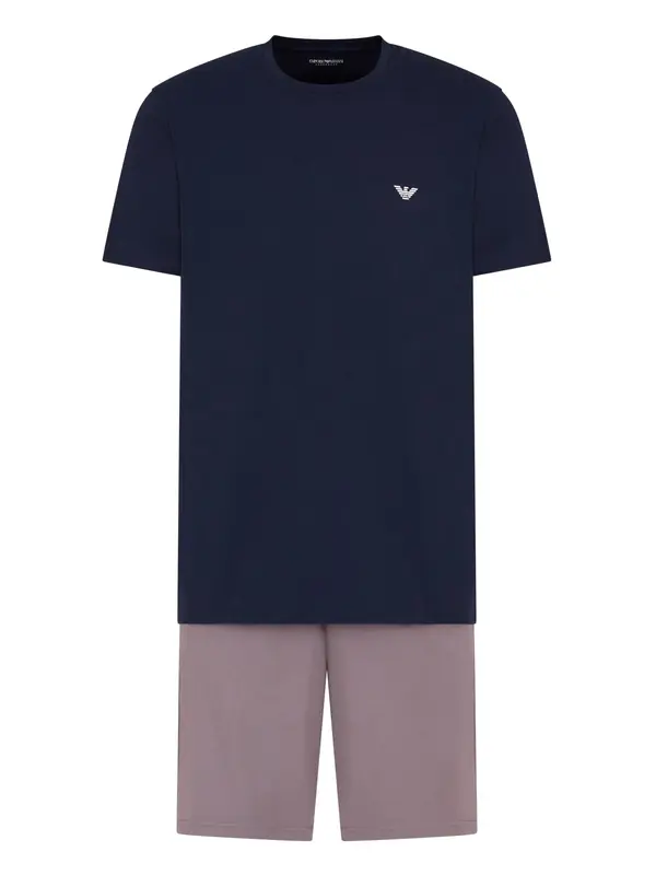 Emporio Armani Emporio Armani Kratka pižama  modra / mauve / bela