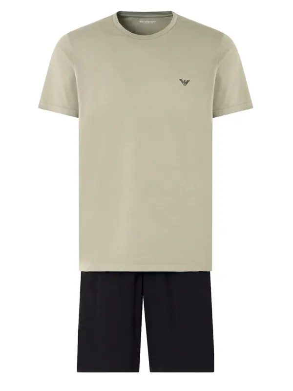 Emporio Armani Emporio Armani Kratka pižama  siva / črna