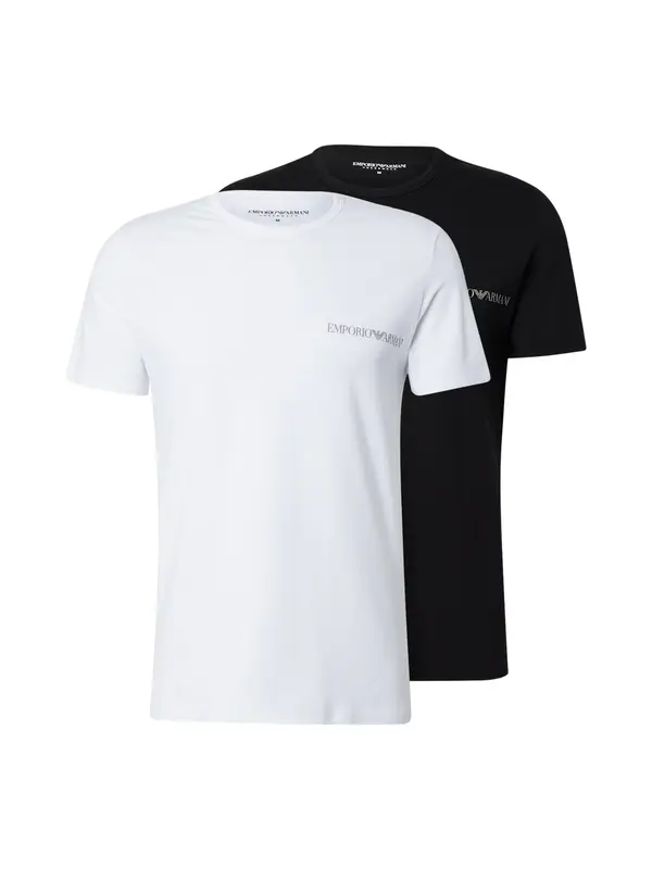 Emporio Armani Emporio Armani Majica  svetlo siva / črna / bela