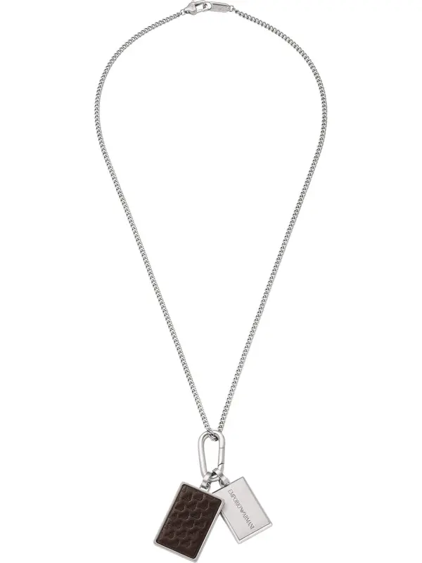 Emporio Armani Emporio Armani Verižica  temno rjava / srebrna