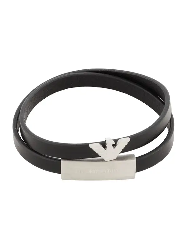 Emporio Armani Emporio Armani Zapestnica  črna / srebrna