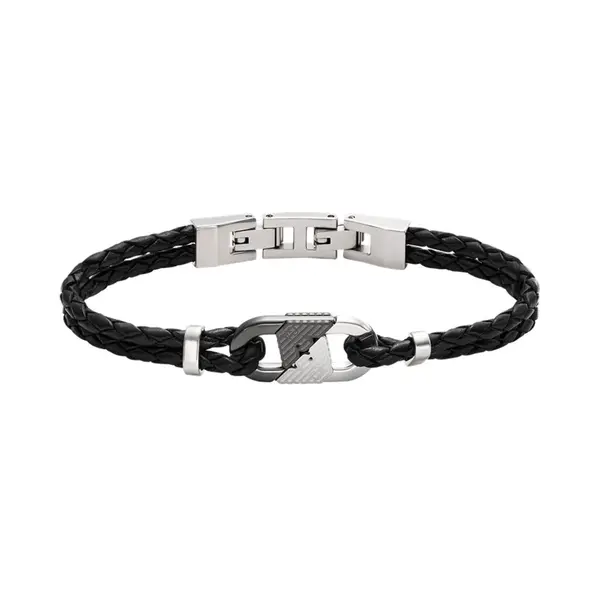 Emporio Armani Emporio Armani Zapestnica  črna / srebrna