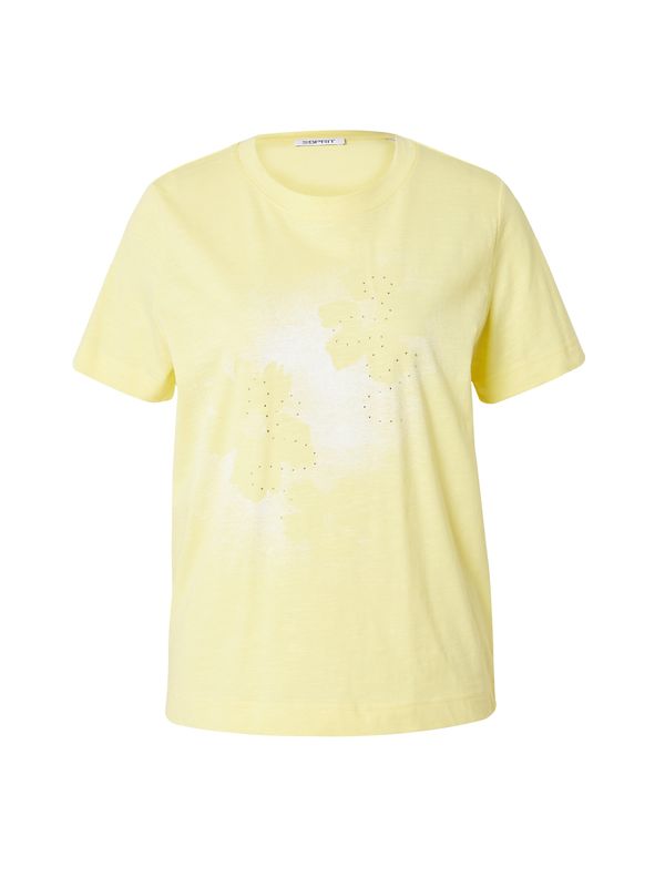ESPRIT ESPRIT Majica  pastelno rumena / bela