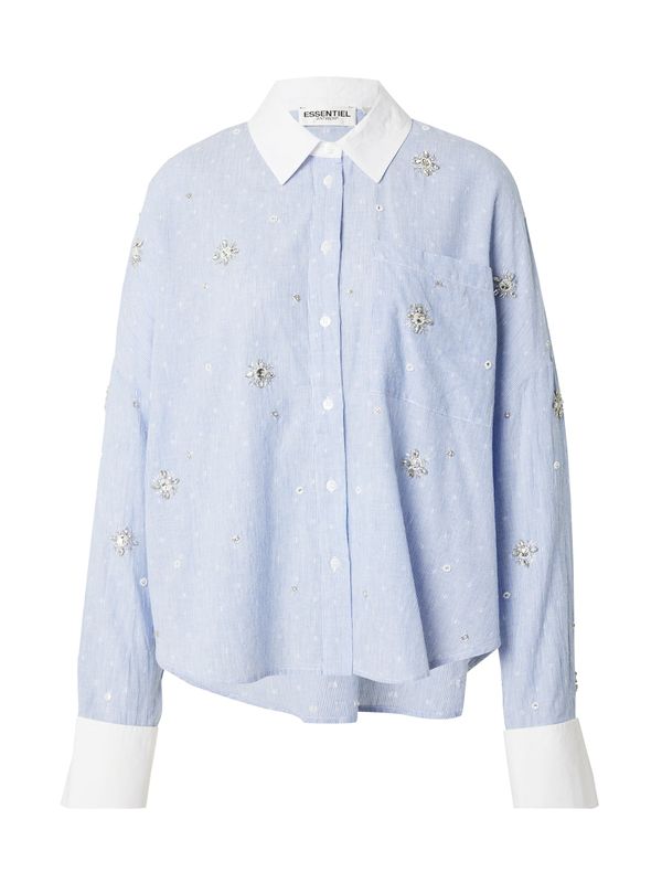 Essentiel Antwerp Essentiel Antwerp Bluza  svetlo modra / srebrna / transparentna / bela