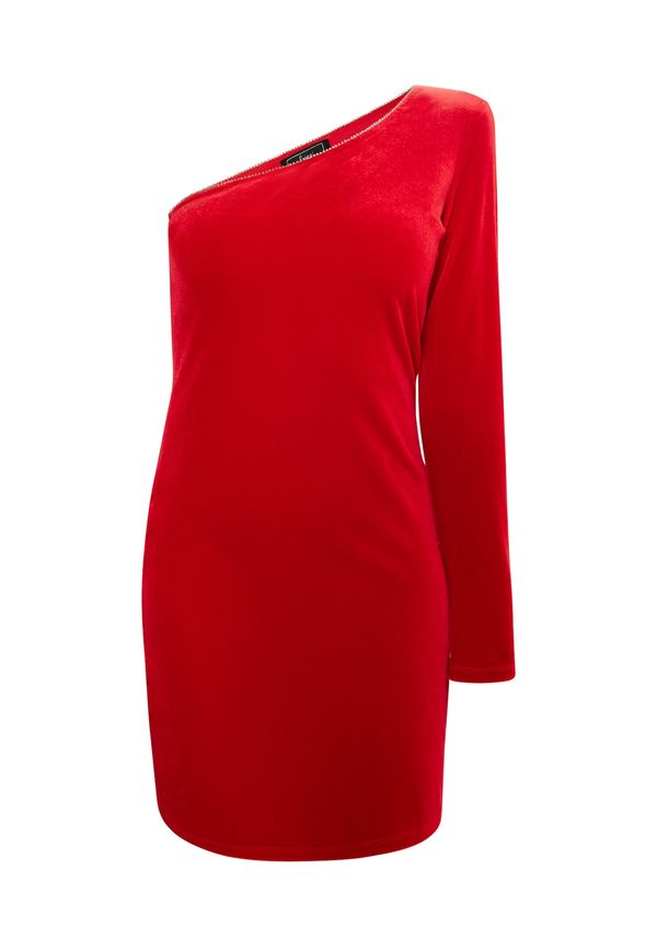 faina faina Koktejl obleka  svetlo rdeča