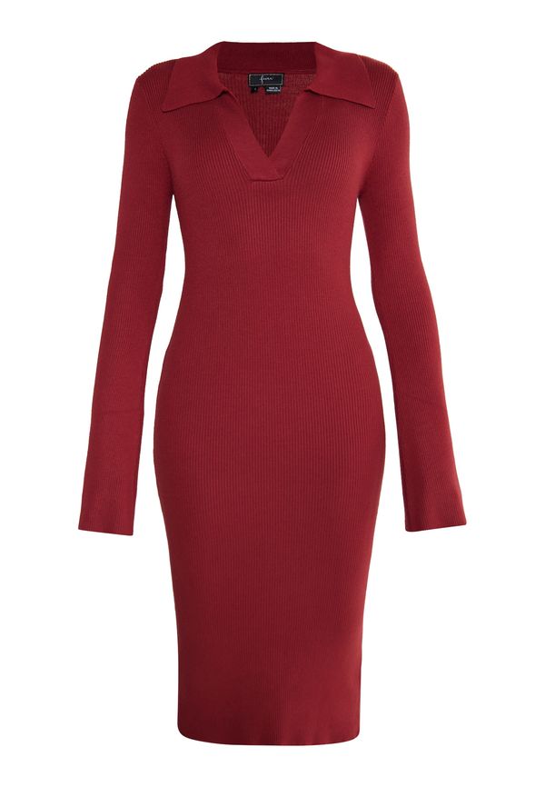 faina faina Obleka  vinsko rdeča