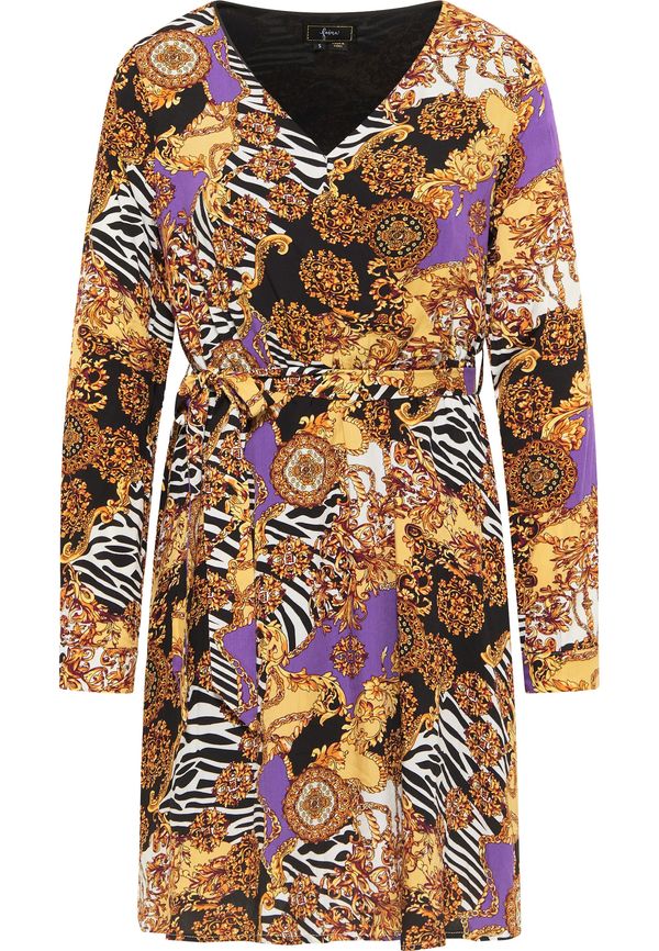 faina faina Obleka  zlato-rumena / neonsko lila / svetlo oranžna / črna / bela