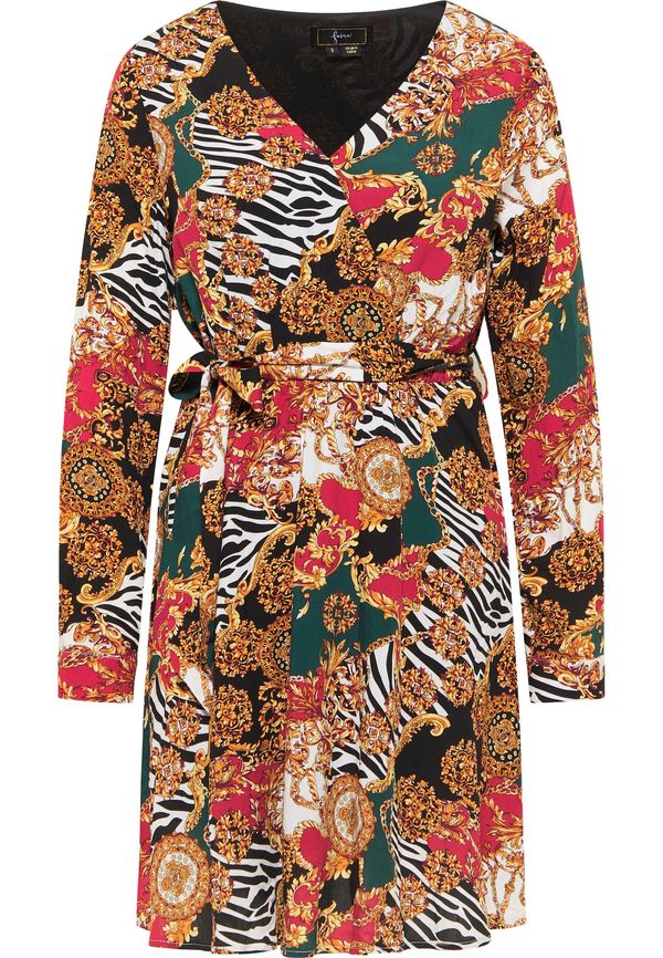 faina faina Obleka  zlato-rumena / temno zelena / rdeča / črna / bela