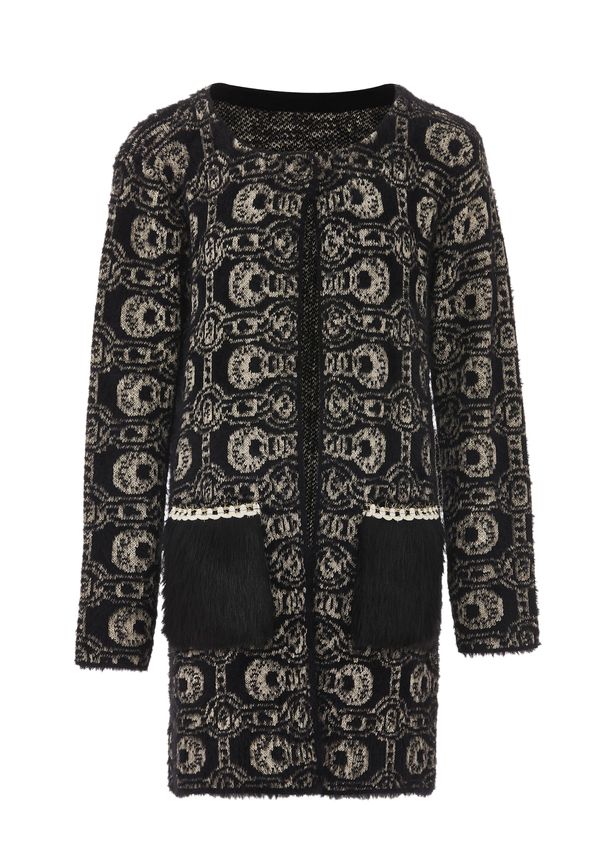 faina faina Pletena jopa  bež / črna