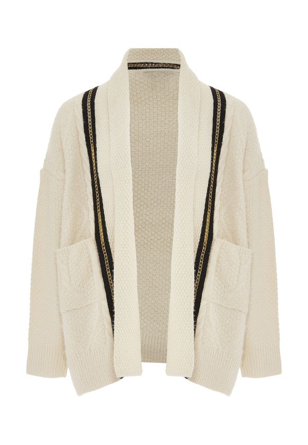 faina faina Pletena jopa  bež / črna