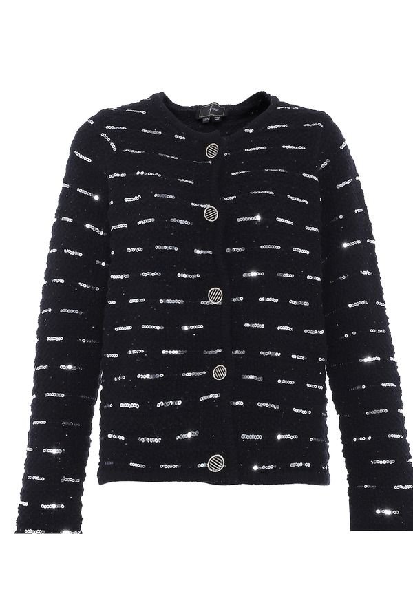 faina faina Pletena jopa  črna / srebrna