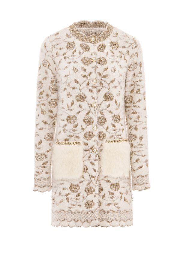 faina faina Pletena jopa  kamela / volneno bela