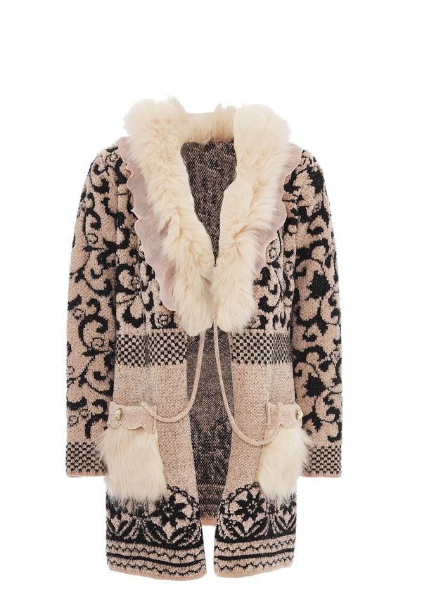 faina faina Pletena jopa  puder / črna