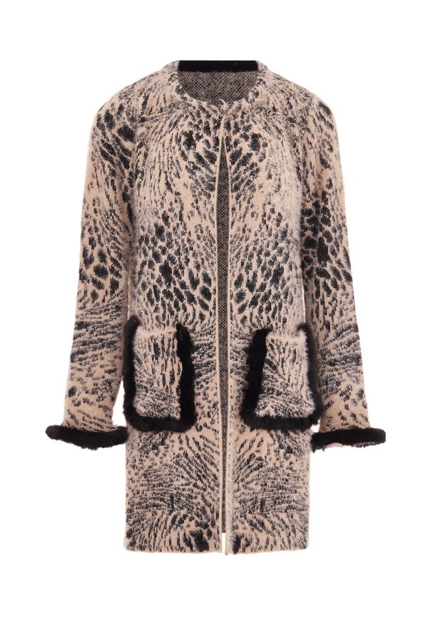 faina faina Pletena jopa  puder / črna