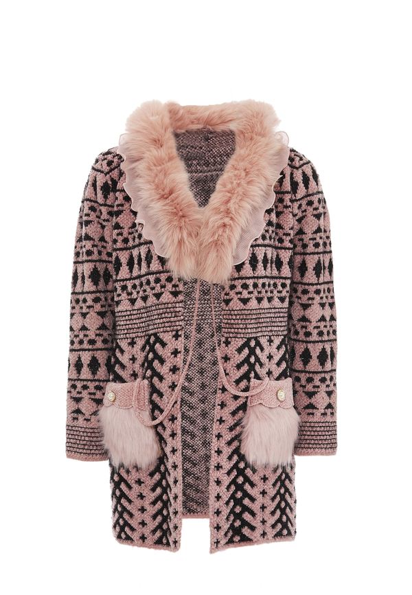 faina faina Pletena jopa  roza / črna