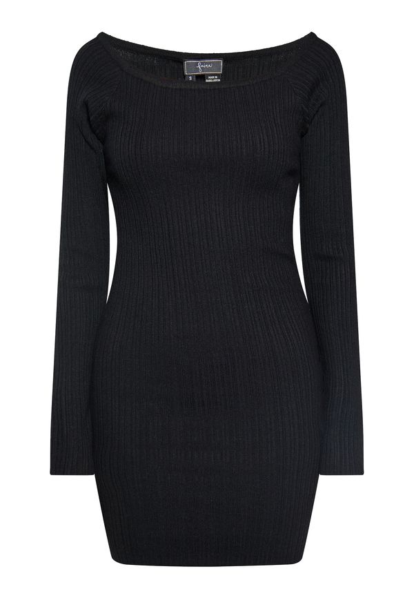 faina faina Pletena obleka  črna