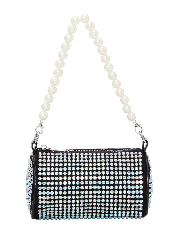 faina faina Torba za čez ramo  črna / srebrna / biserno bela