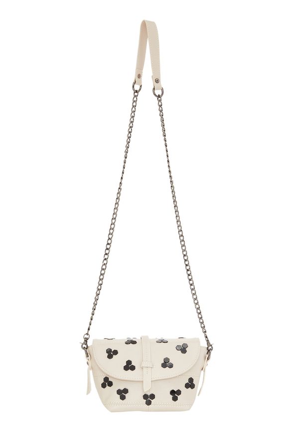 faina faina Torba za čez ramo  črna / srebrna / naravno bela