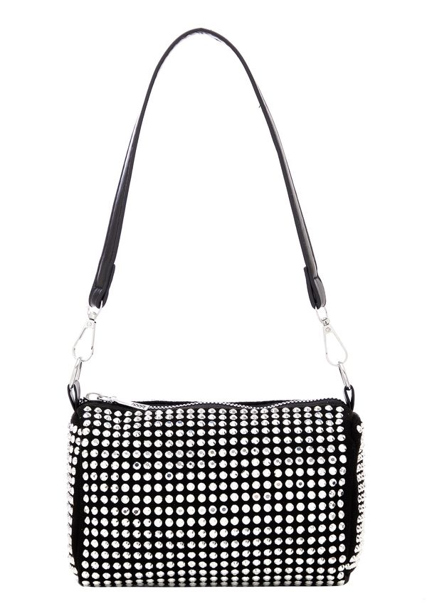 faina faina Torba za čez ramo  črna / srebrna