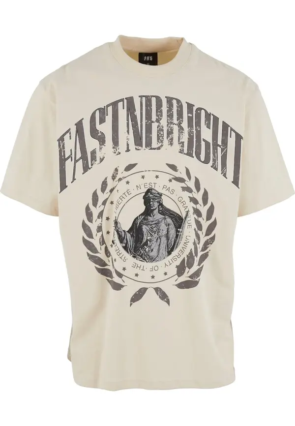 Fast & Bright Fast & Bright Majica 'Justice'  bež / bazaltno siva