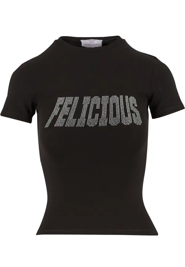 Felicious Felicious Majica  črna / srebrna