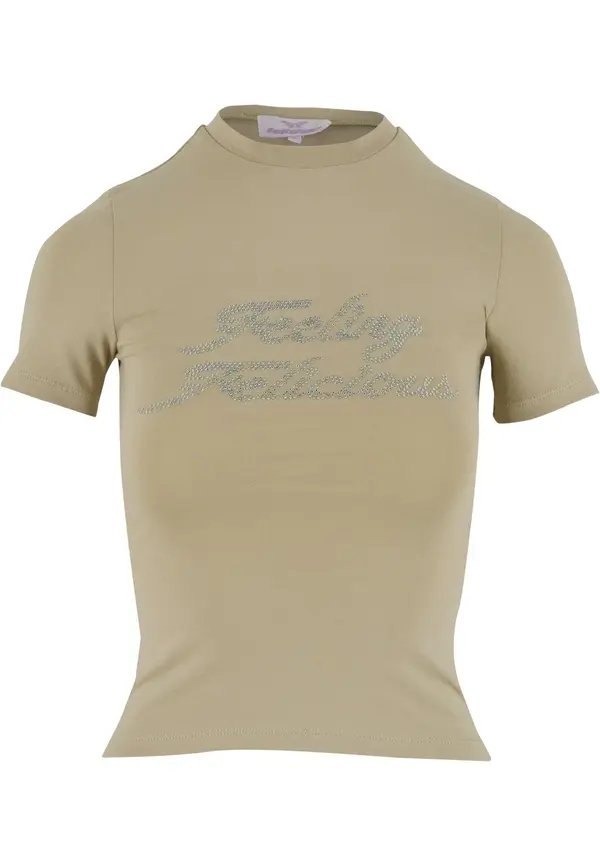 Felicious Felicious Majica 'Feeling'  oliva / srebrna