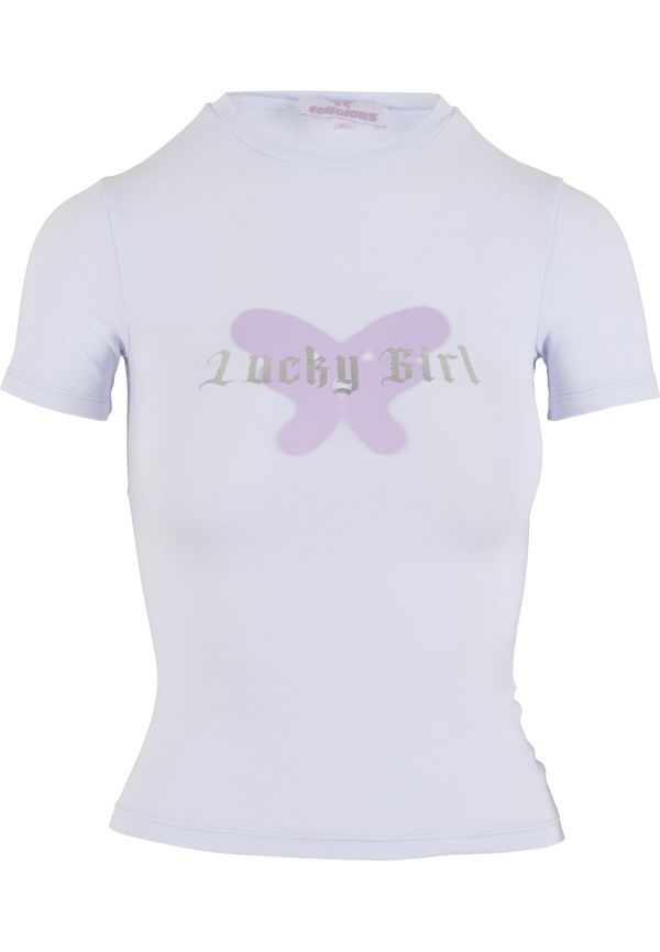 Felicious Felicious Majica 'Lucky Girl '  sivka / srebrna / bela