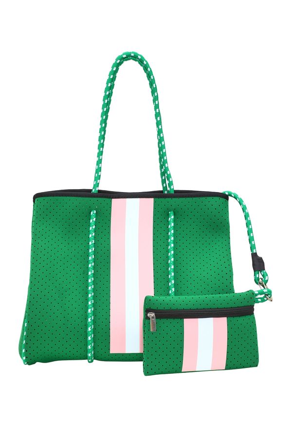 FELIPA FELIPA Nakupovalna torba  zelena / roza / črna / bela