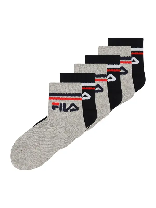 FILA FILA Nogavice  pegasto siva / rdeča / črna / bela