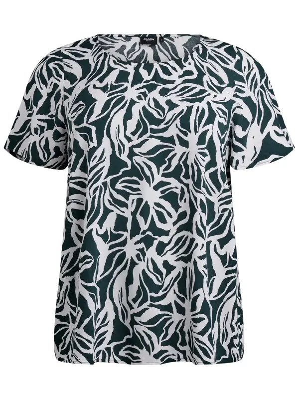Flash by Zizzi Flash by Zizzi Bluza 'Flbilly'  temno zelena / bela
