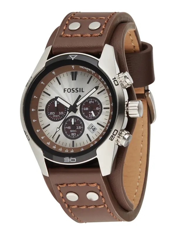 FOSSIL FOSSIL Analogna ura 'Coachman'  temno rjava / antracit / srebrna