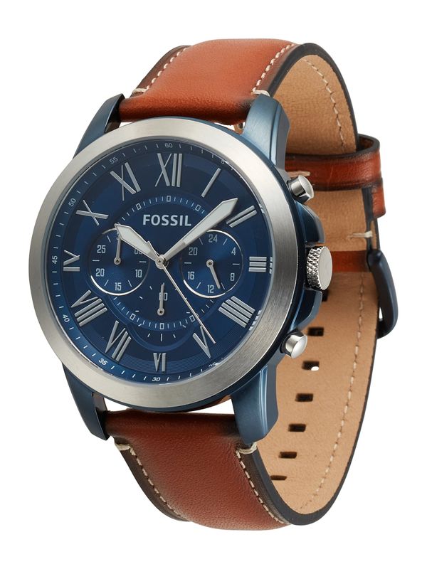 FOSSIL FOSSIL Analogna ura 'Grant FS5151'  ultra mornarsko modra / oker / srebrna