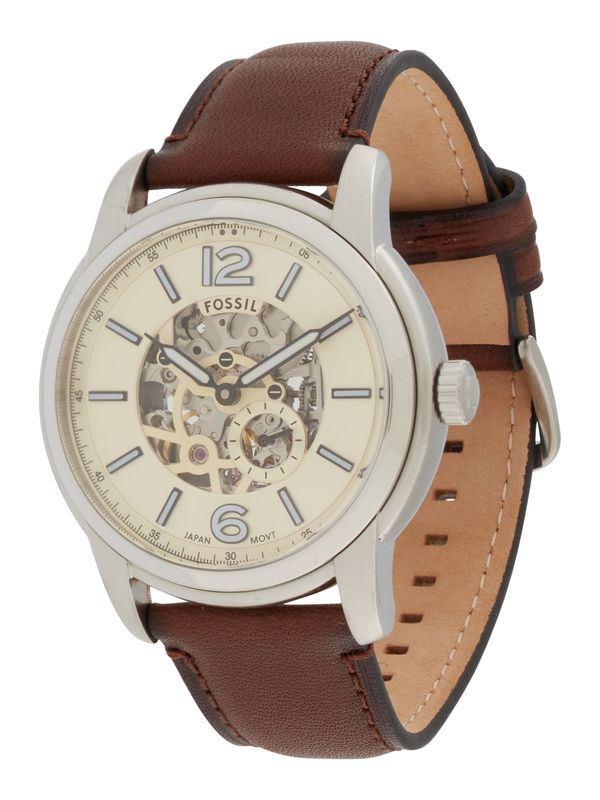 FOSSIL FOSSIL Analogna ura 'HERITAGE'  rjava / srebrna
