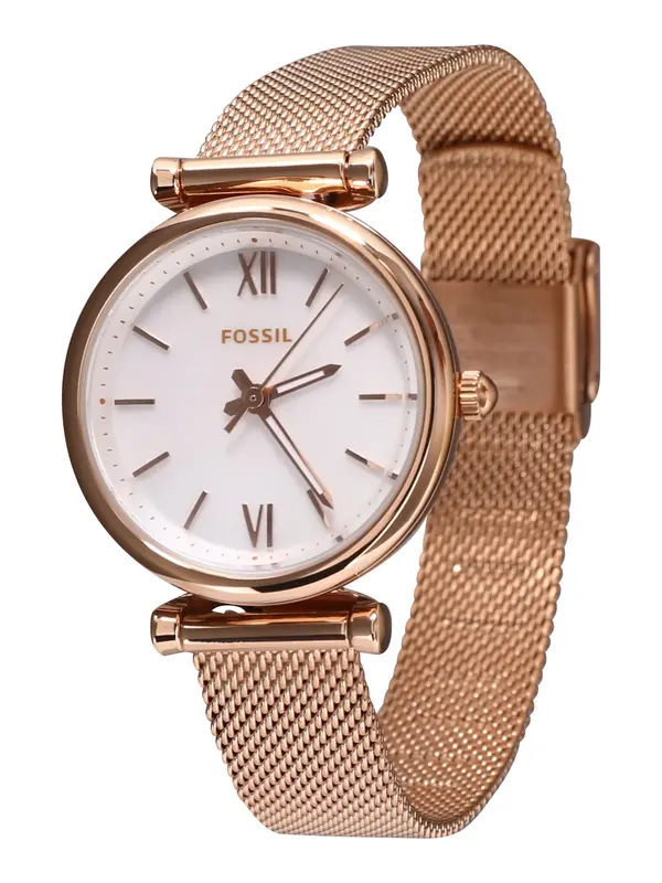 FOSSIL FOSSIL Analogna ura  rožnato zlata / bela
