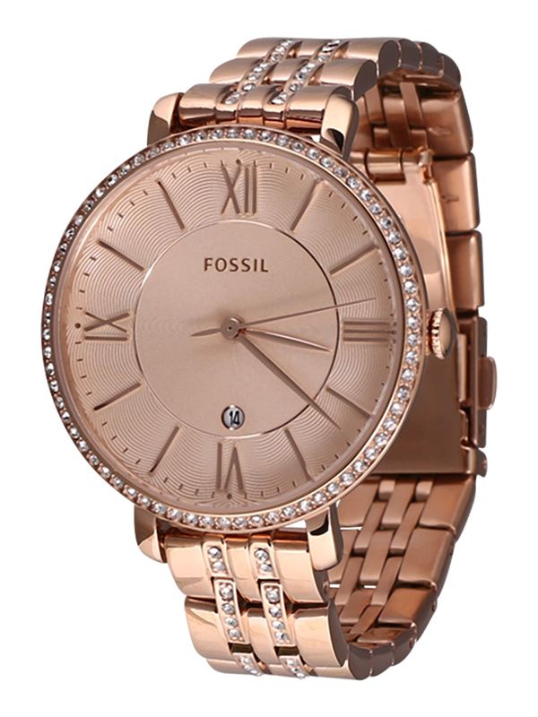 FOSSIL FOSSIL Analogna ura  rožnato zlata / črna