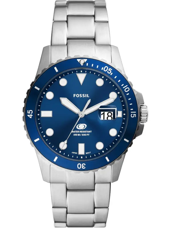 FOSSIL FOSSIL Analogna ura  temno modra / srebrna