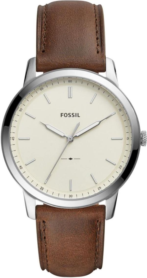 FOSSIL FOSSIL Analogna ura 'THE MINIMALIST'  rjava / srebrna