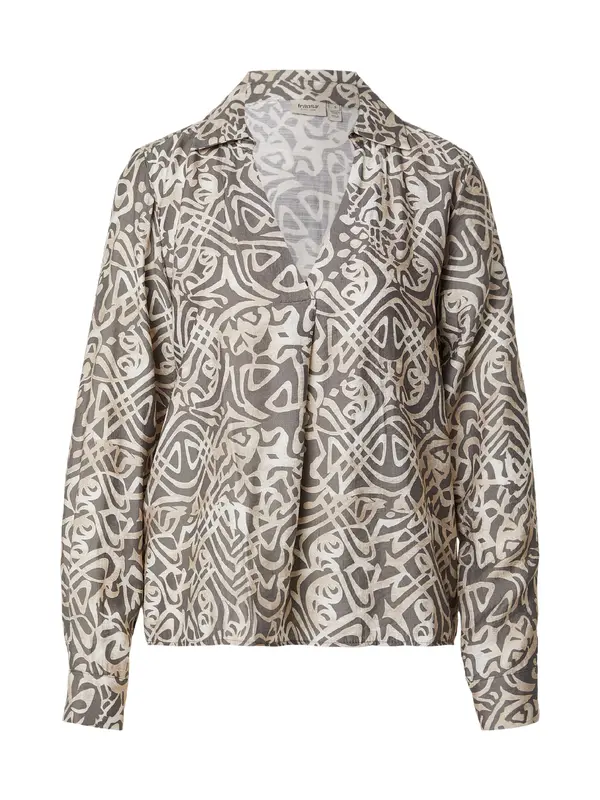 Fransa Fransa Bluza 'FRARIANA'  bež / temno zelena