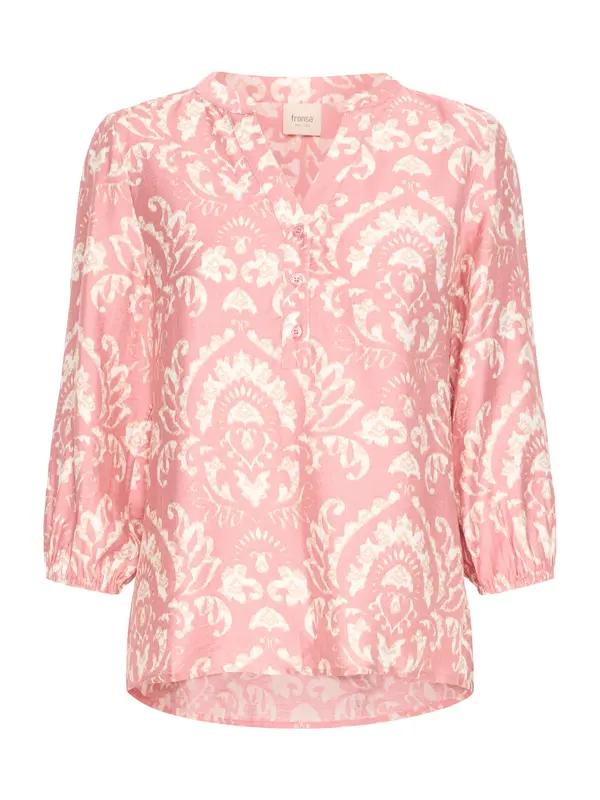 Fransa Fransa Bluza 'FRLILI'  temno bež / staro roza / bela
