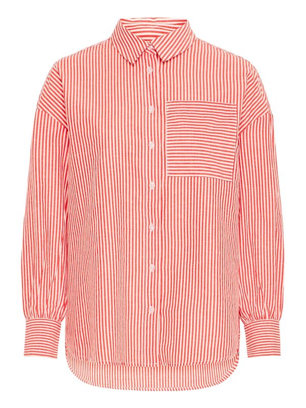 Fransa Fransa Bluza 'Poppa'  oranžno rdeča / bela