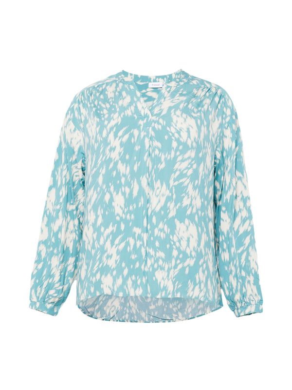 Fransa Curve Fransa Curve Bluza 'KIRSTEN'  turkizna / bela